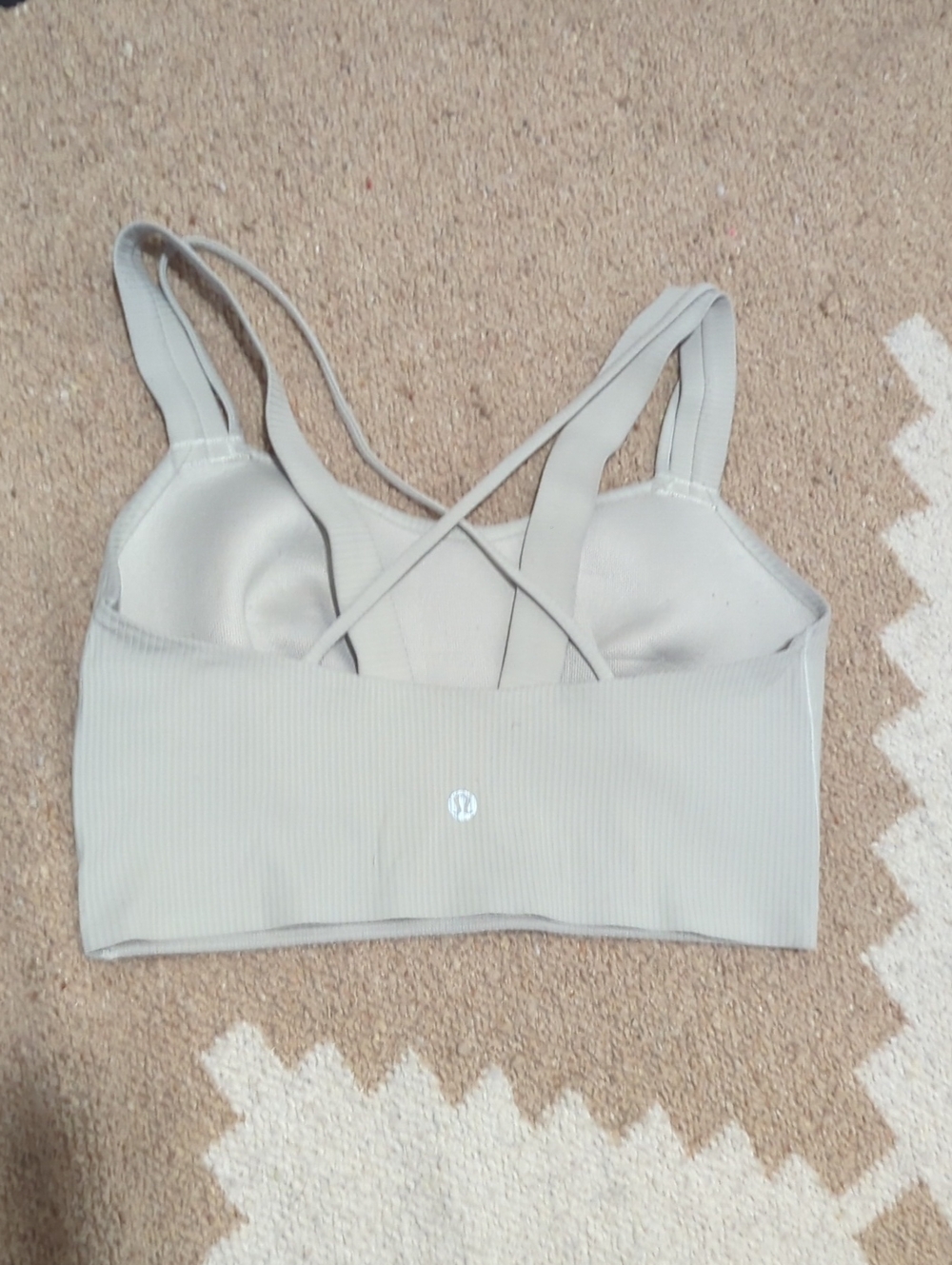 Lululemon 🍋 Ribbed Like A Cloud Bra 📐 8 In Bone - Picture 3 of 6